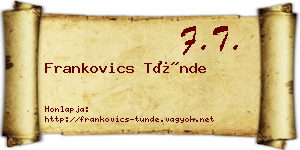 Frankovics Tünde névjegykártya