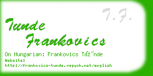 tunde frankovics business card